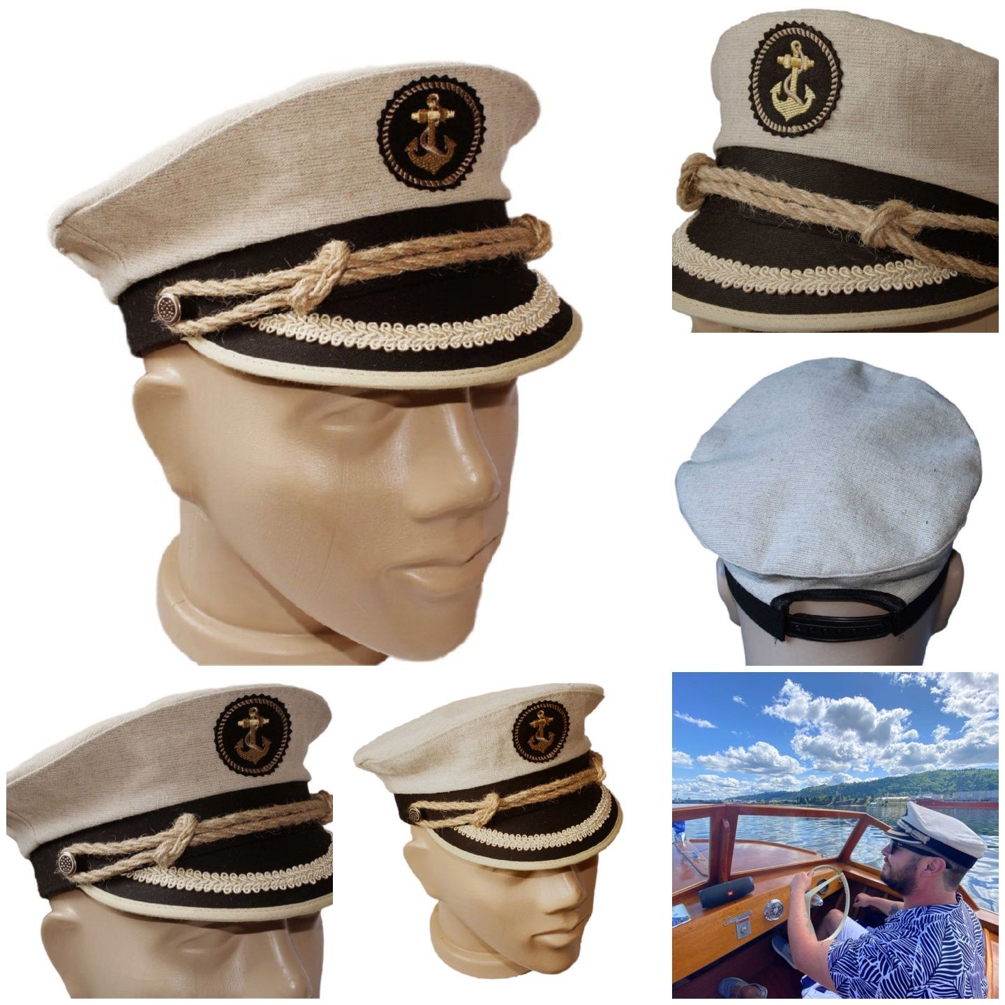 Моряшка капитанска морска шапка капитан юнга детска дамска мъжка гр ...
