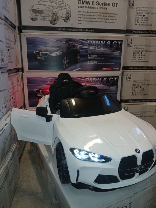 Топ!!Промо цена Акумулаторна кола BMW M4с меки гуми,кожен салон,12V