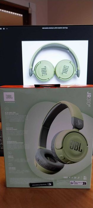 Детски слушалки с микрофон JBL - JR310 BT, безжични, зелени