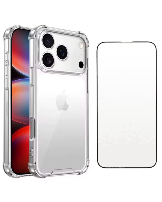 Husa Air Bag si Folie Sticla 6D PRIVACY Iphone 16 17 PRO MAX PLUS AIR