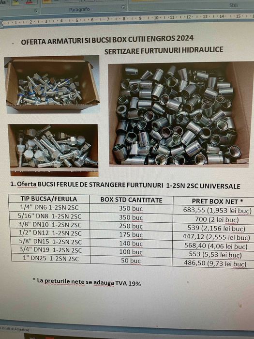 Bucsa de presare furtune hidraulice bucsi ferule DN10 1-2SN 2SC box250