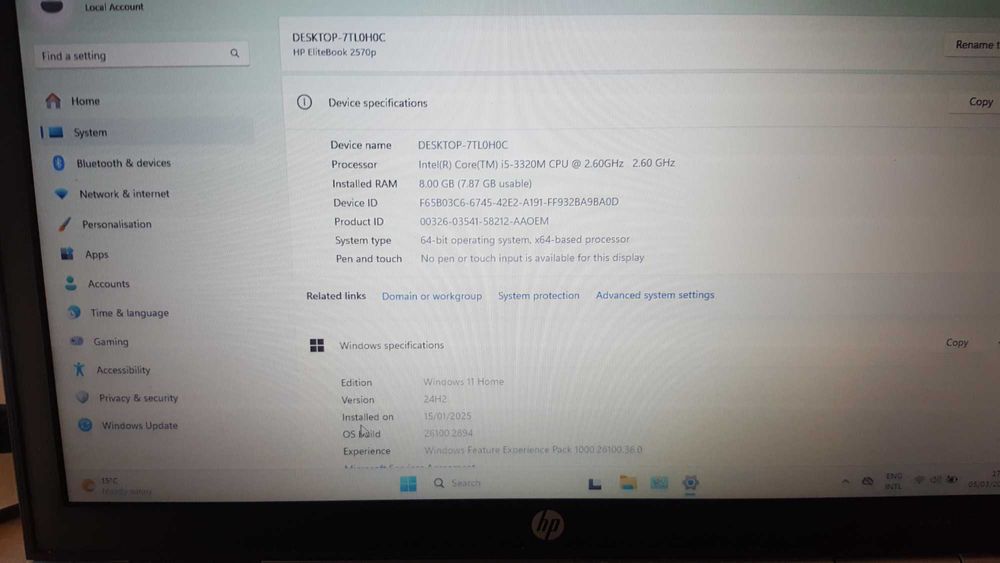 HP EliteBook 2570p Win 11