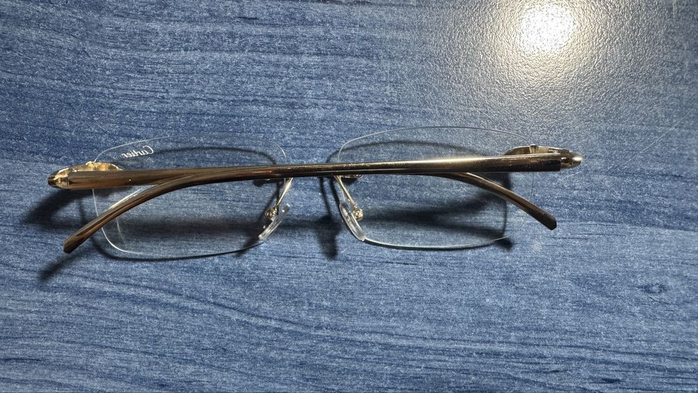 Rame ochelari vedere frameless aurii tip panthere de cartier soare