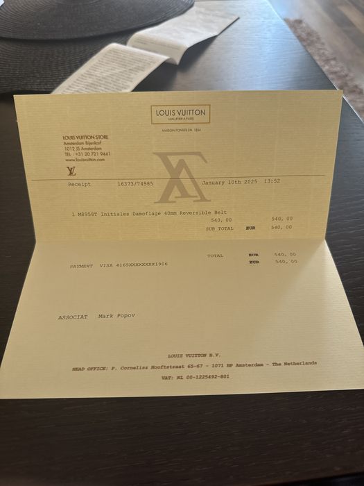 Louis Vuitton Damoflage Belt