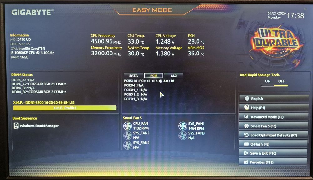 PC i5 10600kf, 16 GB RAM, RTX 3060 TI