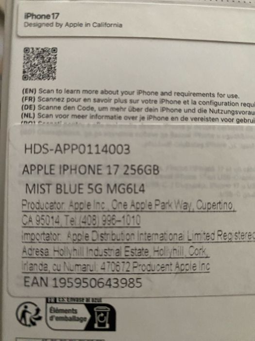 IPHONE 17 mist blue 256gb