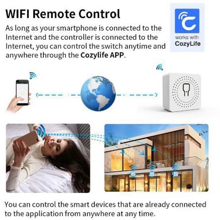 Wi-Fi Smart превключвател Cozylife. 220V/16A. Българско ръководство