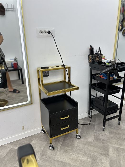 Ucenic/Asistent cosmetic pentru salon, suport pentru echipamente cosmetice, dulap universal, cărucior, masă cu roți.