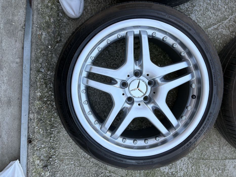 Jante Mercedes AMG 18” ET33 + anvelope vară foarte bune | Echilibrate | Capace noi
