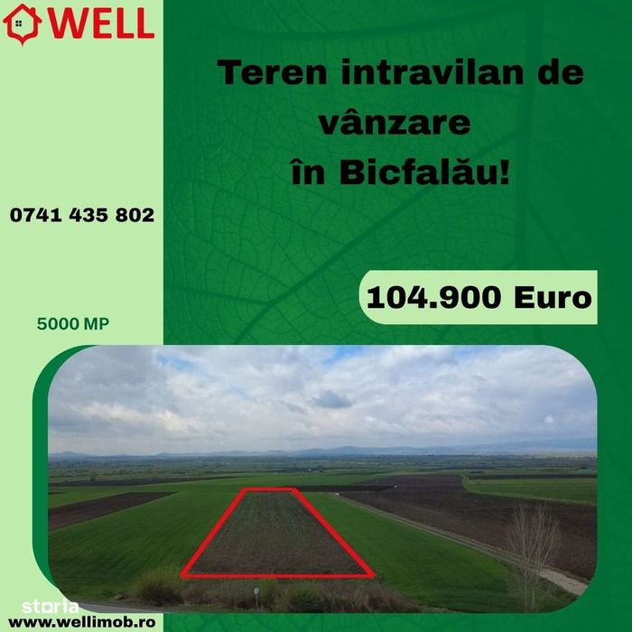 Teren intravilan de vânzare în Bicfalău!