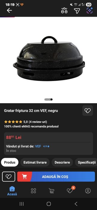 Gratar pentru aragaz cu capac.