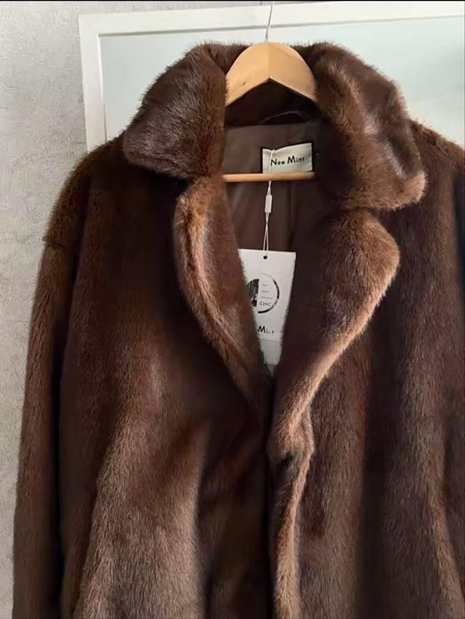 Палто шуба яке тип ZARA от изкуствен косъм норка S-L размер