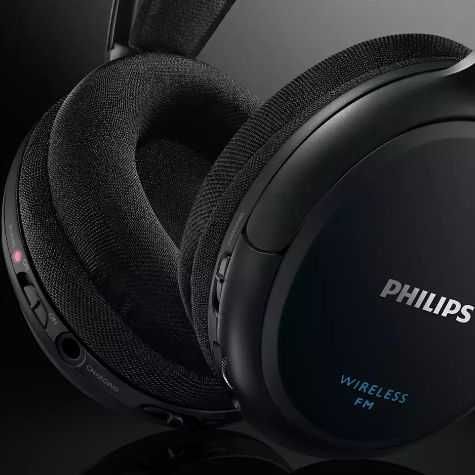 Безжични слушалки Philips Home Cinema SHC5200 HiFi, цвят: черно