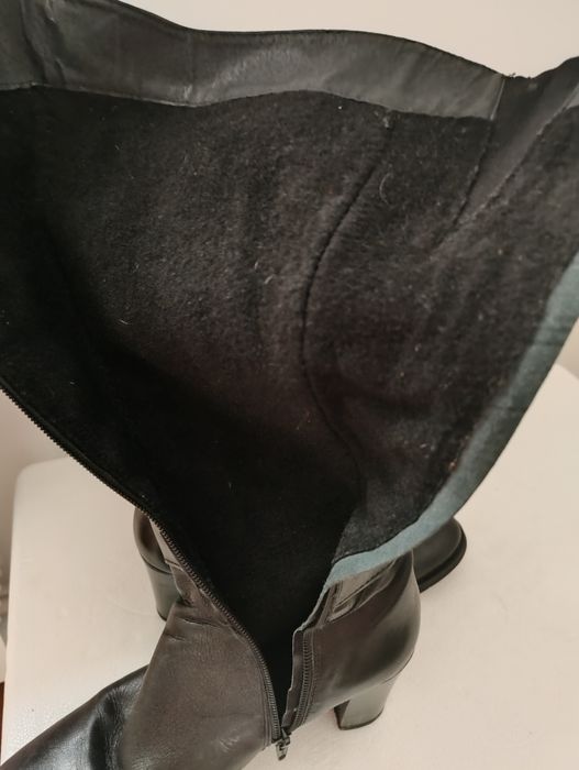 Cizme din piele, cu toc de 8 cm