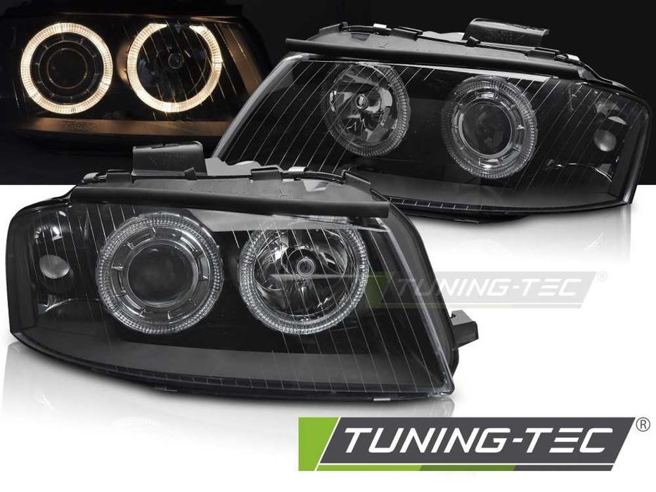 Faruri Audi A3 8P 2004-2008 angel eyes cu lupa