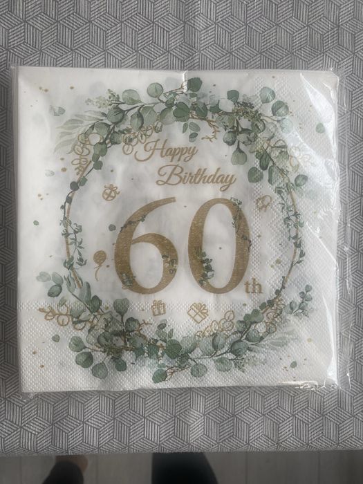 Салфетки с щампа за юбилей 60 години
