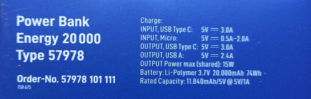 Външна батерия Varta Power Bank Energy 20000 mAh или 10000 mAh