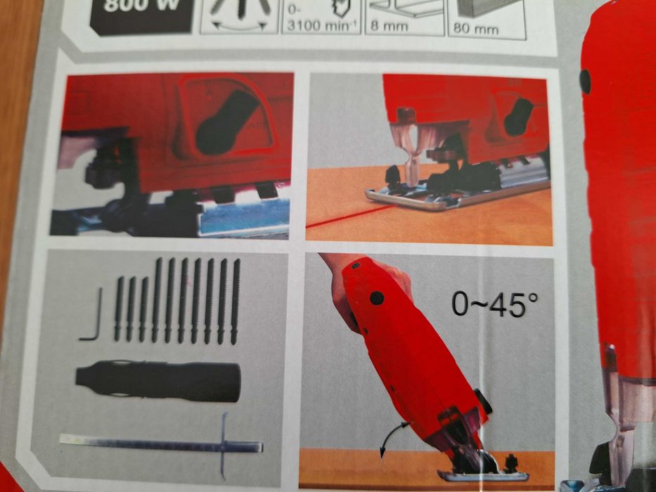 Aparat electric pentru taiat vertical sau la 45 grade, 800W