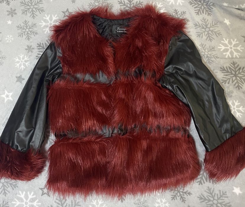 Geaca piele cu blana