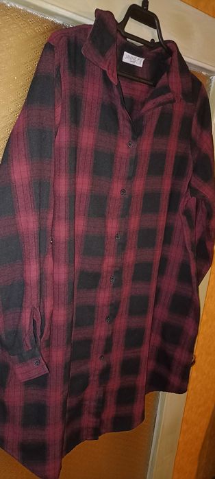 Красива, карирана, дамска, макси туника тип риза на марката-Janina