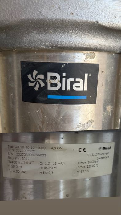 Pompe centrifuge verticale multietajate BIRAL
