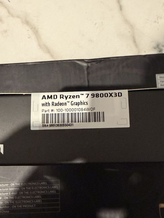 Amd RYZEN 7 9800x3d