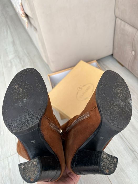 Рыжие натуральные сапоги