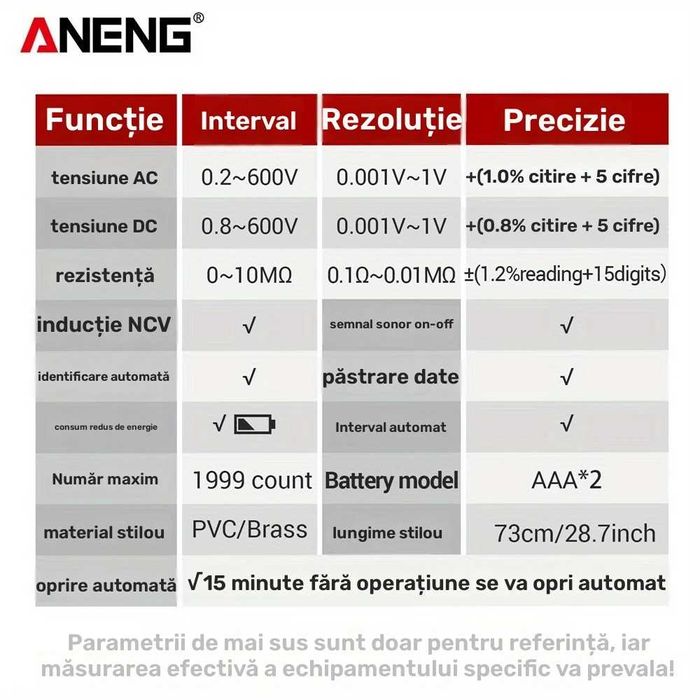 Multimetru digital automat ANENG M113-40 LEI
