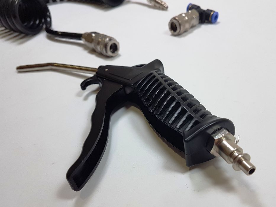 Пистолет за въздух със спирален маркуч 5м тройник и бърза връзка