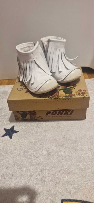 Бебешки боти номер 19 естествена кожа Понки
