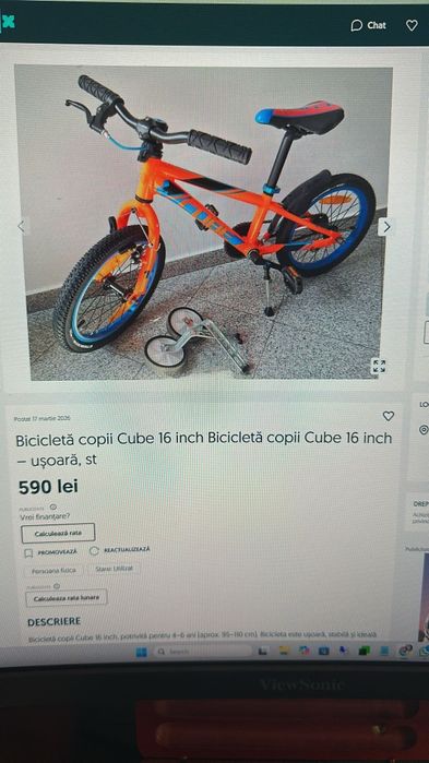 Vand bicicleta pt copii Cube
