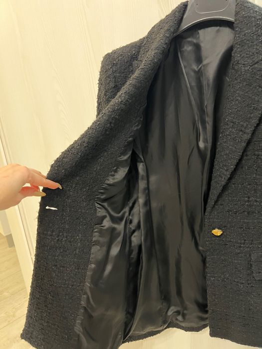 Sacou dama stofa tweed negru XS