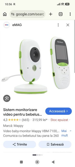 Sistem monitorizare video pentru bebelusi Mappy VBM-7100