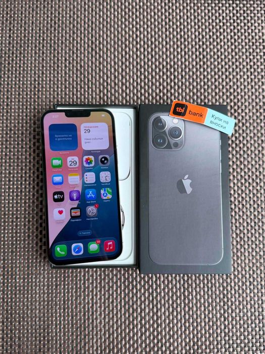КАТО НОВ! 100% Батерия iPhone 13 Pro max Лизинг от 17€/мес / Graphite 128Gb