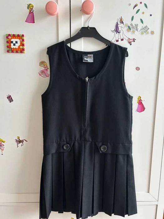Zeco London, school wear Sarafan școlar fetițe 7-8 ani