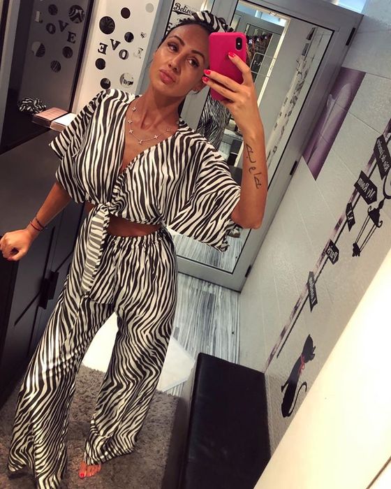 Сет от две части в зебров принт Zara