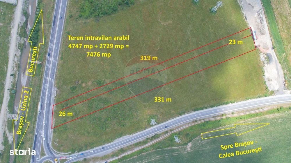 Teren intravilan, 2729 mp, Centura Braşov