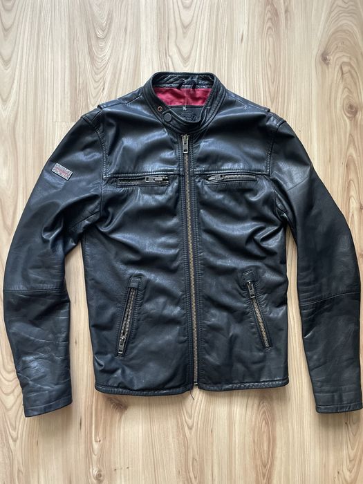 SUPERDRY Leather Jacket / мъжко кожено(естествена) яке S
