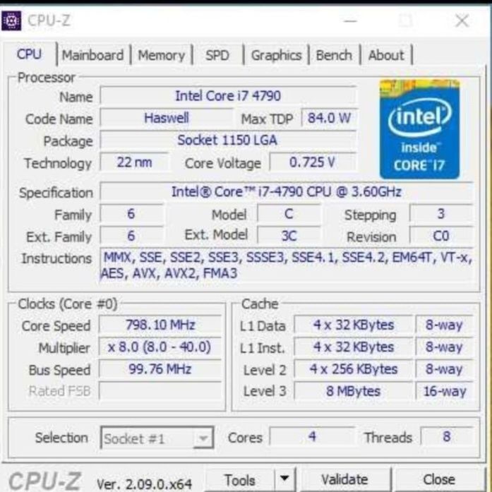 CPU i7x3.60 GHz 4790