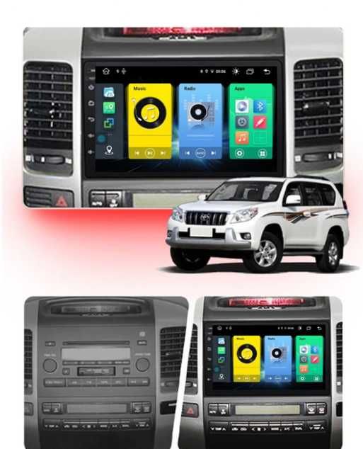 9-инчова мултимедия за TOYOTA Land Cruiser 120 Prado (2002–2009)камера