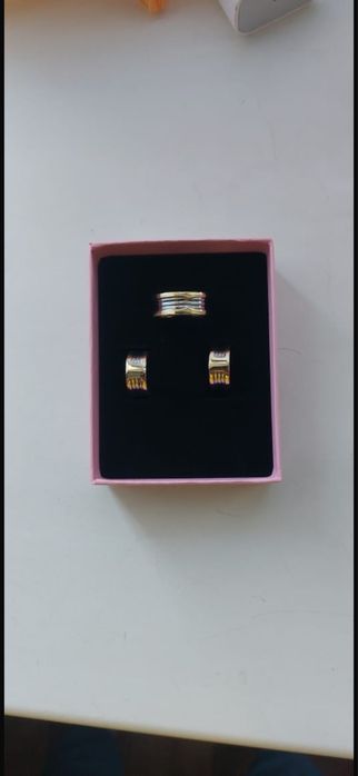 Комплект серги кольцо браслет