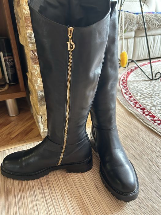 Сапоги ботфорты кожаные