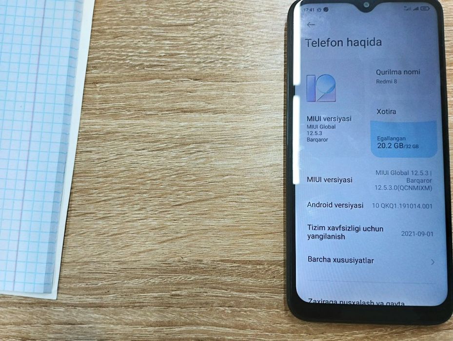 Redmi 8 karobka dokumenti bilan