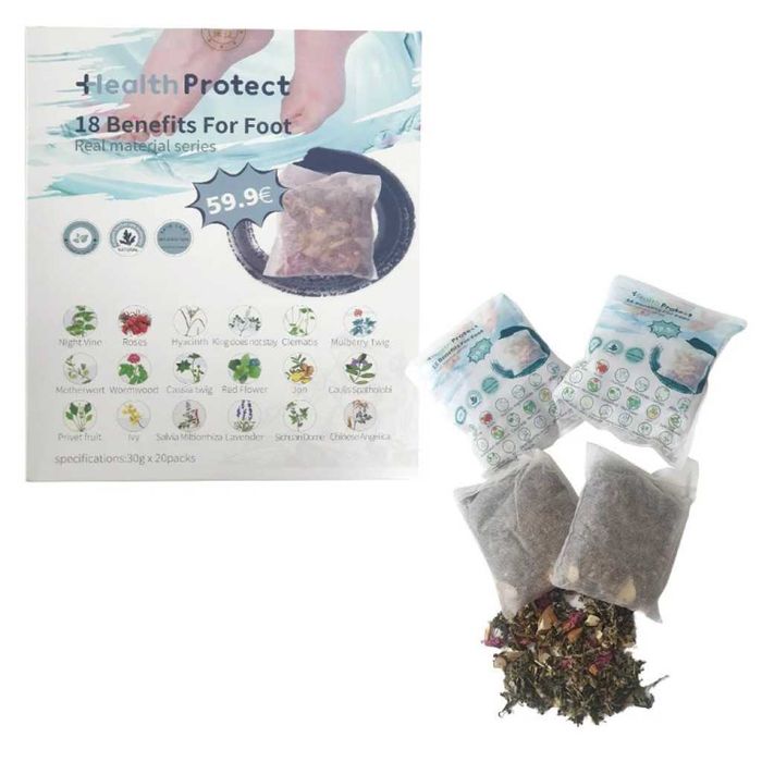 Комплект за детокс и релакс на краката – 20 сашета с 18 билки + сгъвае