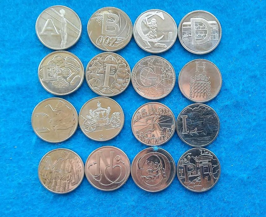 Монеты" Английский алфавит" 26 монет 10 пенсов 2018г
