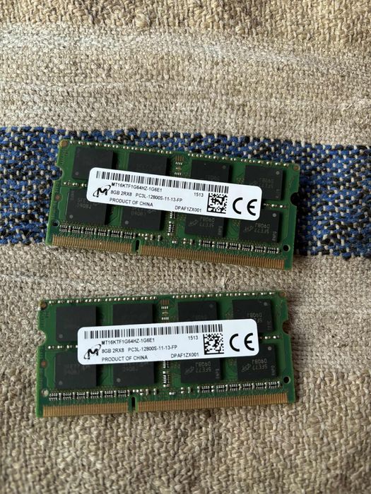 module ram micron ddr3L pc3l-12800s de 8gb modulul si alt modul de 4gb