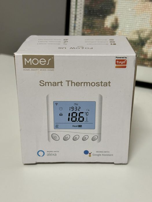 Termostat Smart WiFi MOES pentru centrala Alexa Google