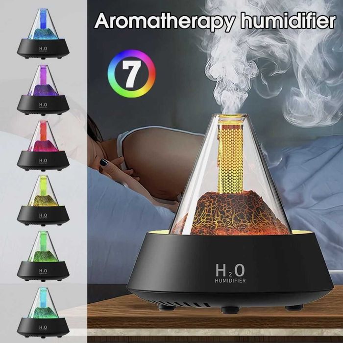 Difuzor aromaterapie ultrasonic si umidificator, lumina ambientala