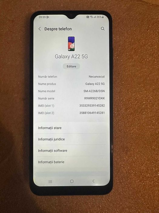 Samsung A22 5G Negru 64 GB 4GB RAM Liber de retea