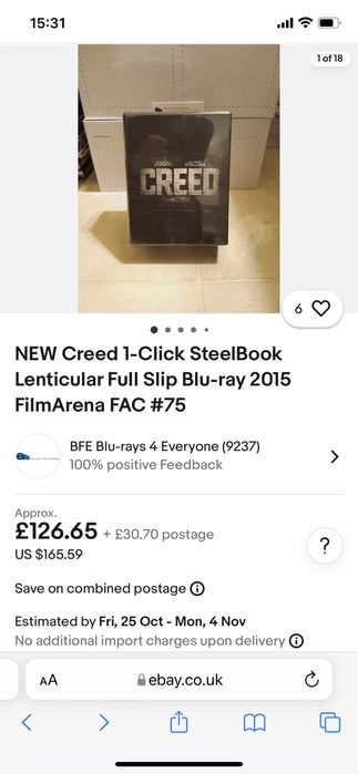 Blu ray Creed 1 HardBox FilmArena FullSlip XL FAC#75 steelbook sigilat